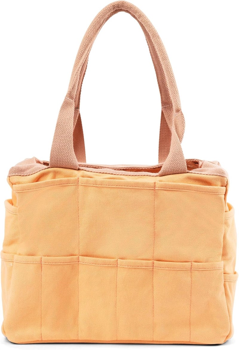 Soolla Studio Bag: Art Supply Storage Organizer & Pottery Tool Bag, Washable Craft Tote, Knitting Yarn, Crochet Projects, 30 Pockets, 15+ Canvas Colors, Artist Gift for Adults (Creamsicle Crush) - Image 3